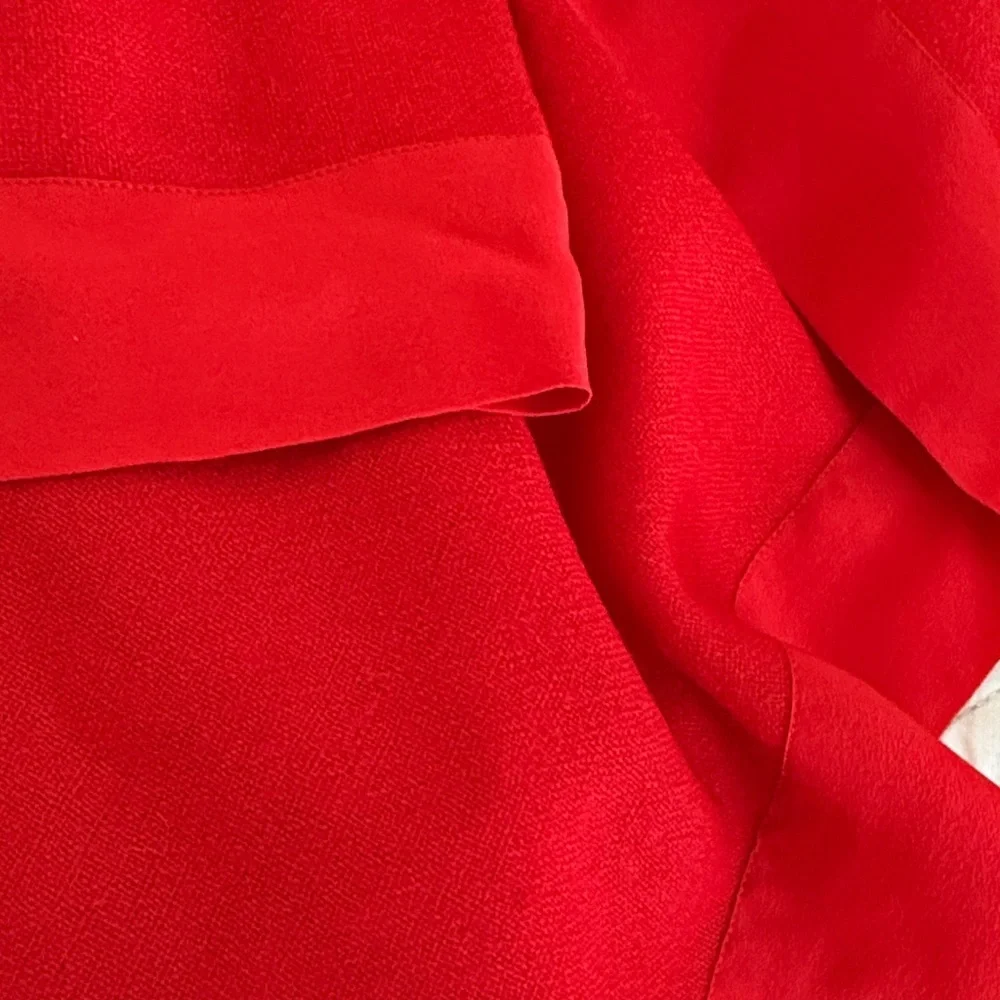 Neiman Marcus Red Wool & Silk Scarf